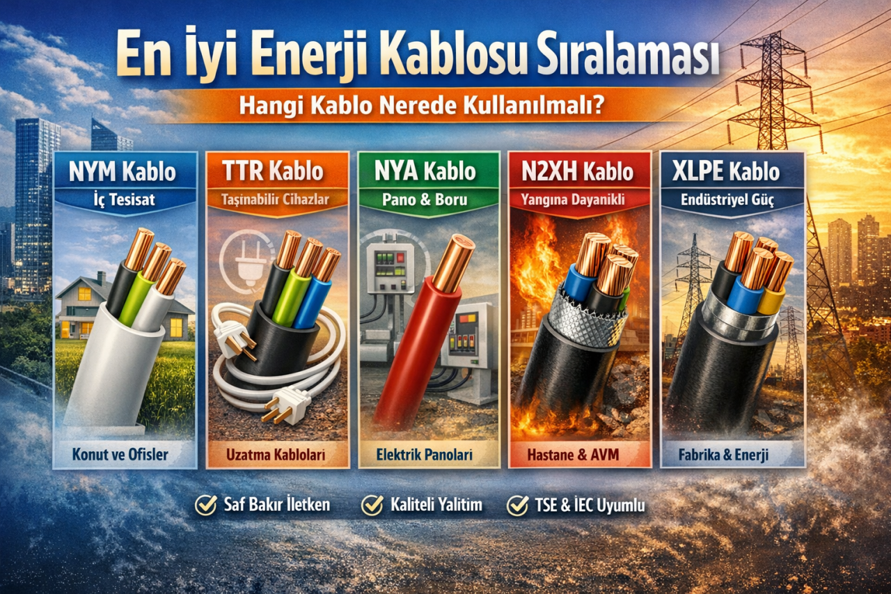 En İyi Enerji Kablosu Sıralaması | Hangi Kablo Nerede Kullanılmalı?