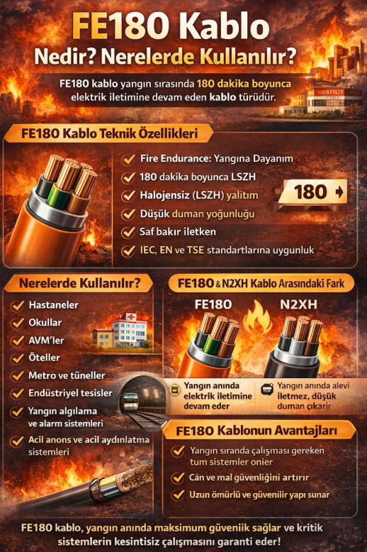 FE180 Kablo Nedir? Nerelerde Kullanılır?