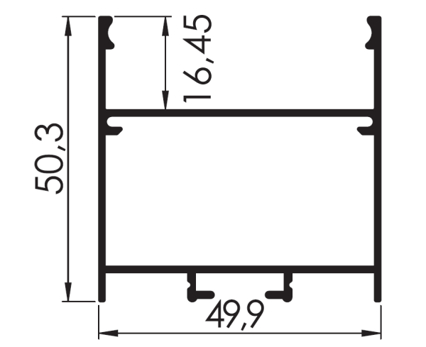 50x50 mm Alüminyum Lineer Aydınlatma Profili