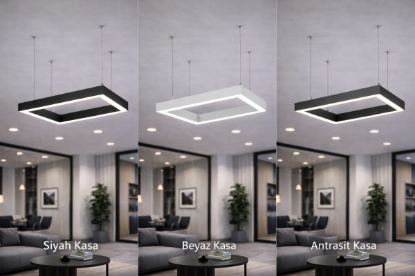 80x40 cm Oval Köşe Dikdörtgen Lineer- Osram Led-6x8 cm