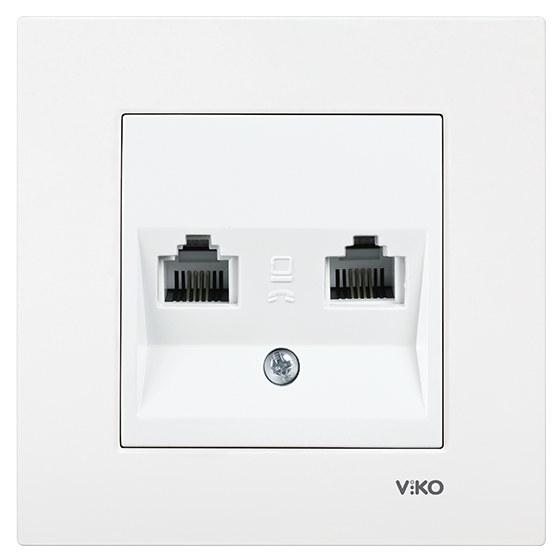 Viko Karre/Meridian Beyaz İkili Nümeris Cat3 Mekanizma (Çerçeve Hariç) 90967033