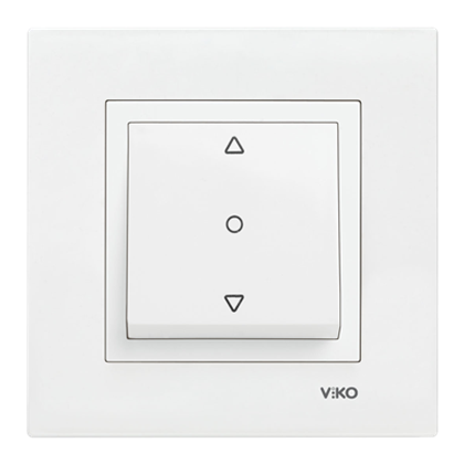 Viko Karre/Meridian Beyaz Tek Düğmeli Jaluzi Mekanizma (Çerçeve Hariç) 90967072