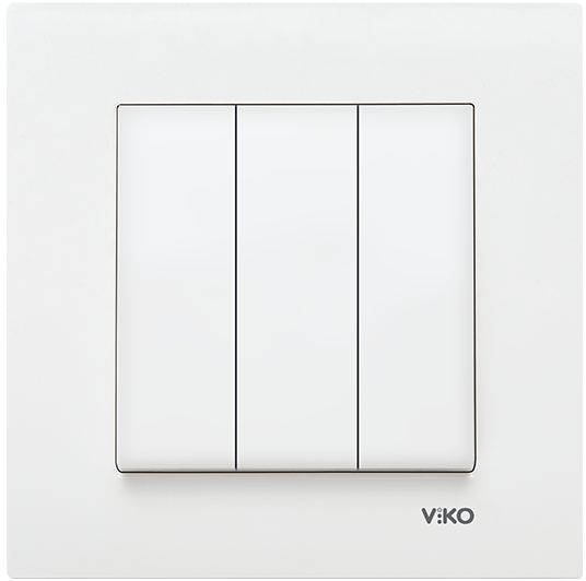 Viko Karre/Meridian Beyaz Üçlü Anahtar Mekanizma (Çerçeve Hariç) 90967068