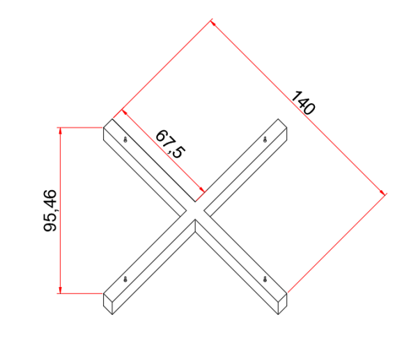 140 cm X Lineer- Osram Led- Çapraz Lineer-5x8 cm