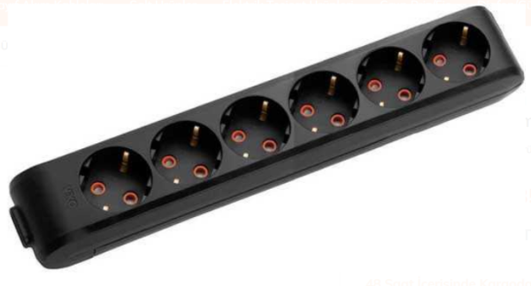 Viko Multi-let Topraklı 6'lı Ç.K Kablosuz Grup Priz Siyah