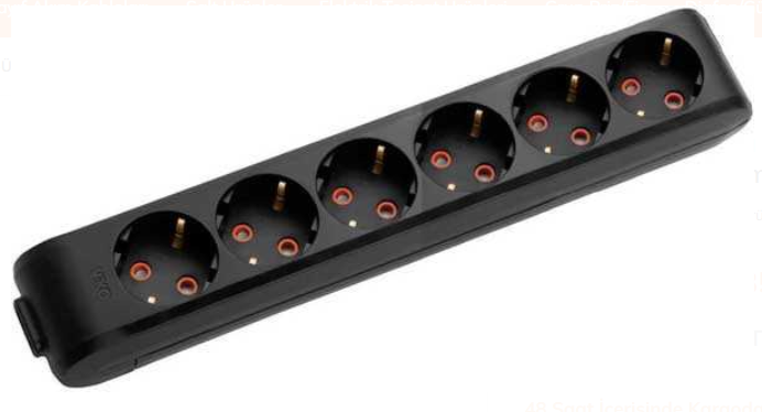 Viko Multi-let Topraklı 6'lı Ç.K Kablosuz Grup Priz Siyah