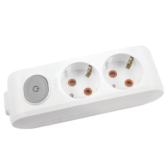 Viko Multi-let Topraklı 2'li Ç.K Anahtarlı Kablosuz Grup Priz Beyaz