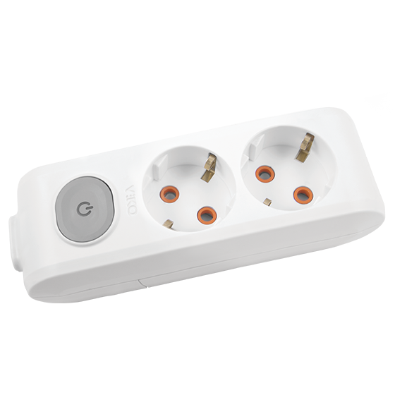 Viko Multi-let Topraklı 2'li Ç.K Anahtarlı Kablosuz Grup Priz Beyaz