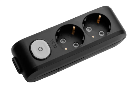 Viko Multi-let Topraklı 2'li Ç.K Anahtarlı Kablosuz Grup Priz Siyah