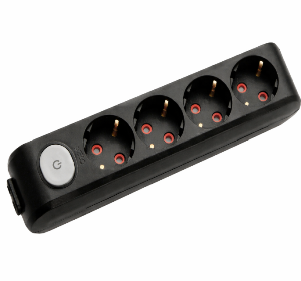 Viko Multi-let Topraklı 4'lü Ç.K Anahtarlı Kablosuz Grup Priz Siyah