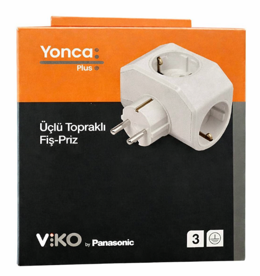 Viko Yonca Plus Beyaz Üçlü Topraklı Priz - 90303003