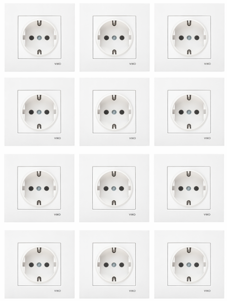 Viko Karre 12'li Beyaz Topraklı Priz Çerçeve Dahil 90967008-12
