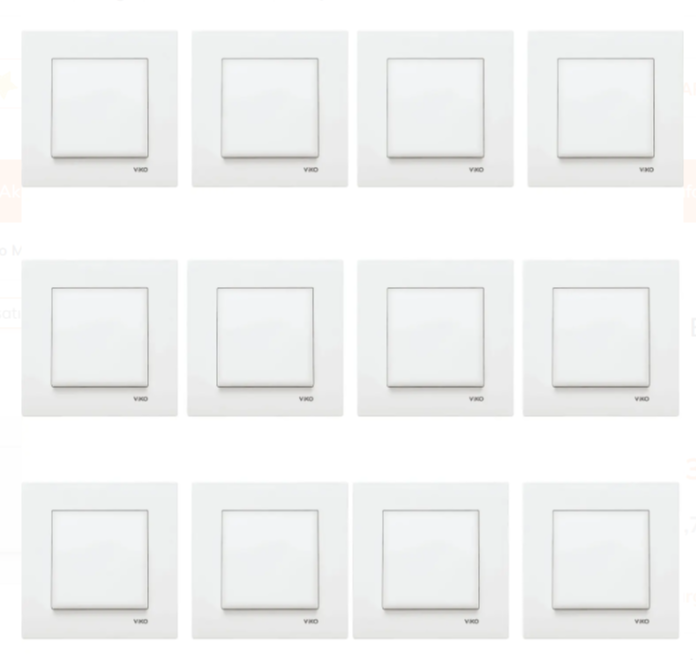 Viko Karre 12'li Beyaz Anahtar Çerçeve Dahil 90967001-12