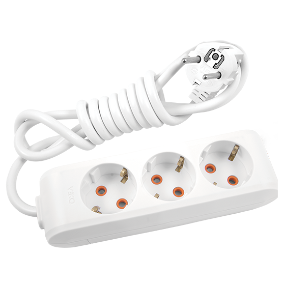 Viko Multi-Let Üçlü Grup Priz Topraklı 1 Metre Beyaz (Çocuk Korumalı) 90113301