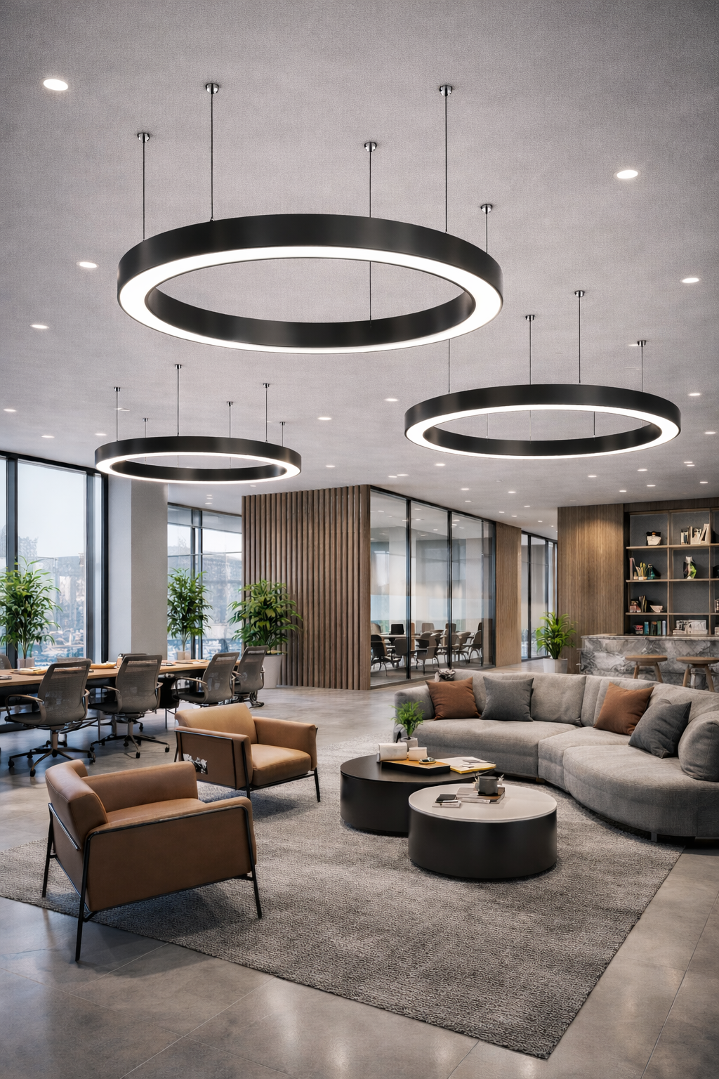 100 cm  Yuvarlak Halka Lineer Aydınlatma- Osram Led-6x8 cm