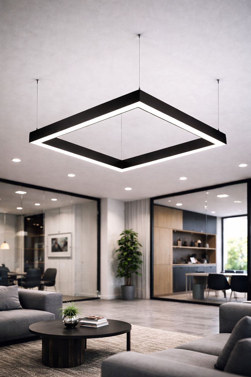 40X40 cm Osram LED Kare Lineer Aydınlatma-Sıva Üstü/Sarkıt Montaj- 5x8 cm Kasa