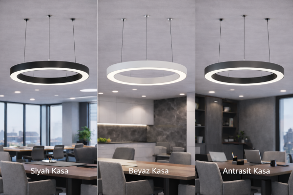 120 cm Osram LED Yuvarlak Halka Lineer Aydınlatma-Sıva Üstü/Sarkıt Montaj- 8x8 cm Kasa