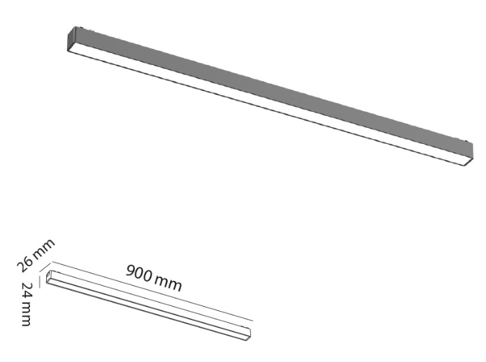 30 W Opal Difüzörlü 90 cm Slim Magnet Aydınlatma 48V