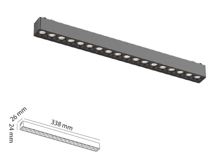 18 W Mercekli 33 cm Slim Magnet Aydınlatma 48V