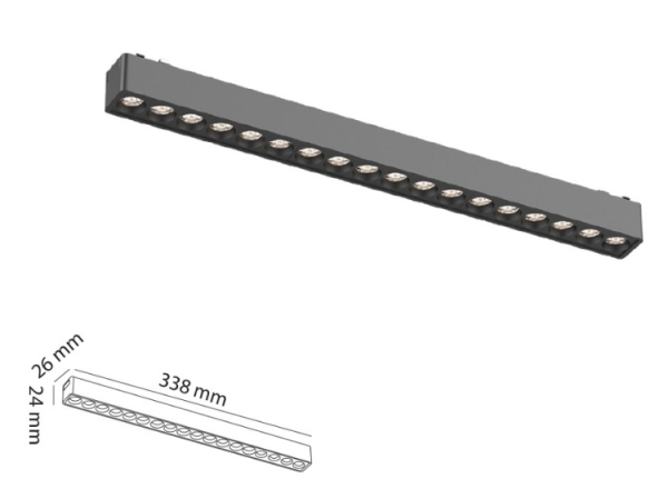 18 W Mercekli 33 cm Slim Magnet Aydınlatma 48V