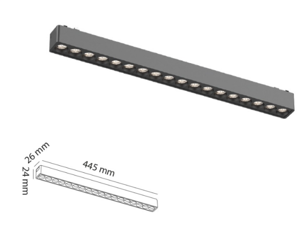 24 W Mercekli 44 cm Slim Magnet Aydınlatma 48V