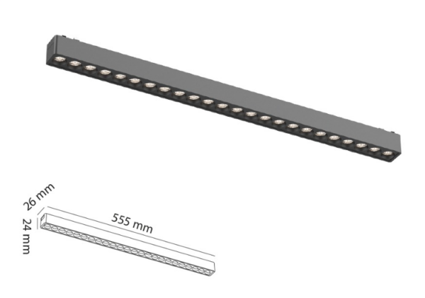 30 W Mercekli 55 cm Slim Magnet Aydınlatma 48V
