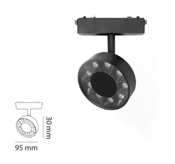 9 W Hareketli Mercekli Slim Magnet Ray Aydınlatma 48V