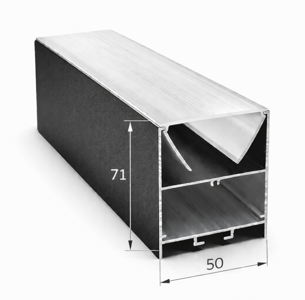 50x71 mm Reflektörlü Alüminyum Lineer Aydınlatma Profili